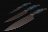 Набор кухонных ножей "Professional" Elmax, рукоять микарта черно-синяя.