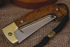 Складной нож "Пчак" Bohler К340, рукоять янтарная карельская береза. 